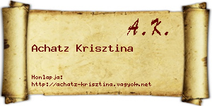 Achatz Krisztina névjegykártya