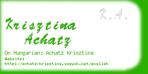 krisztina achatz business card